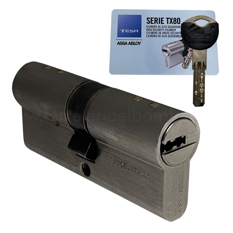 Cilindro de alta seguridad Tesa 30 40 gana TX80 latón TX853040l