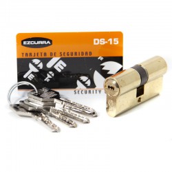 Cilindro, llave y tarjeta de seguridad Ezcurra modelo DS-15 centrado de 60mm Marca Ezcurra