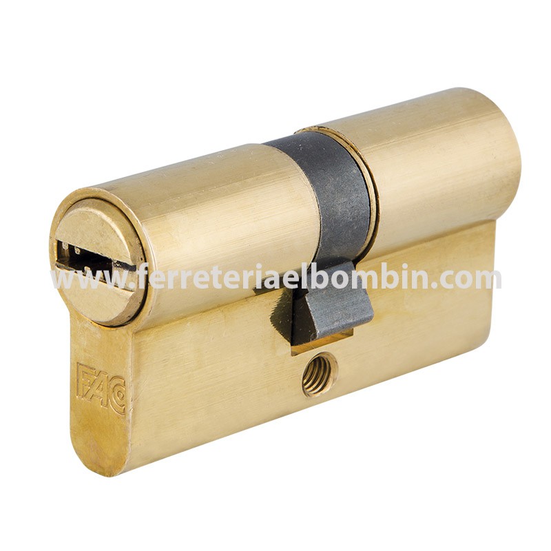 CILINDRO SEGURIDAD BOMBIN 30 X 30 MM. PUNTOS LEVA 13.5 MM. LATON FAC