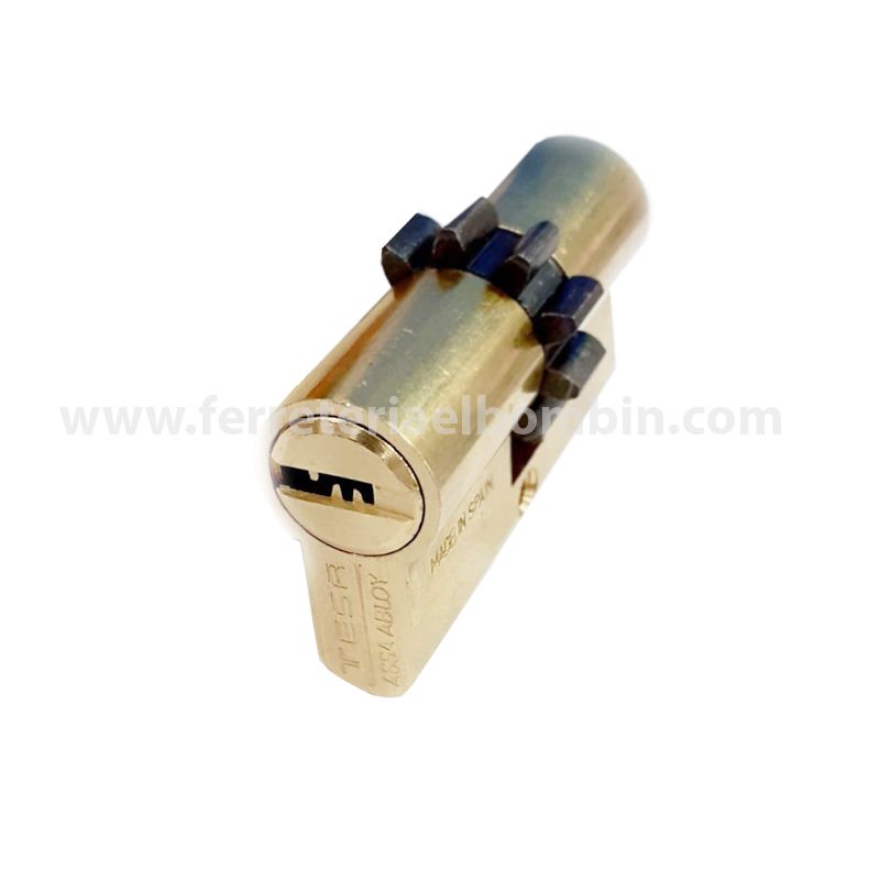 Cilindro seguridad Mul-T-Lock 33x38mm latón. Ferretería El Bombín